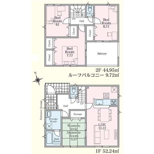 クレイドルガーデン宇都宮市宮の内第4　新築一戸建ての間取り