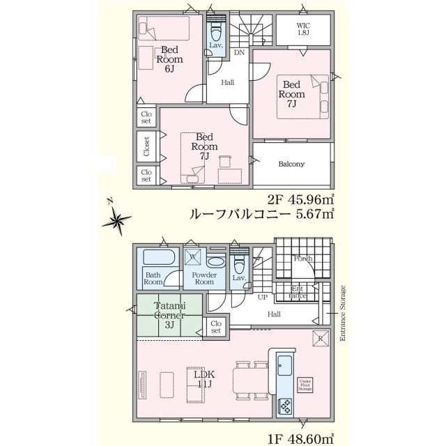 クレイドルガーデン宇都宮市宮の内第4　新築一戸建ての間取り