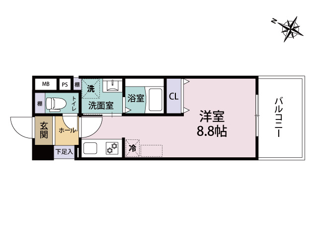 Arista箱崎の間取り|使いやすい間取りです。