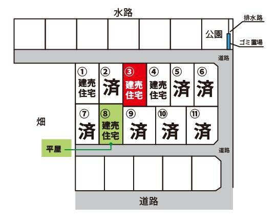 エムズガーデン三日月III 3号地の区画図