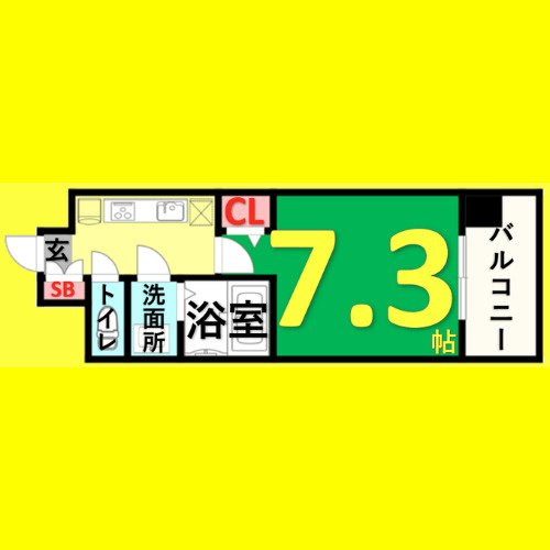 S-FORT大須観音　名古屋市賃貸　仲介手数料無料の間取り