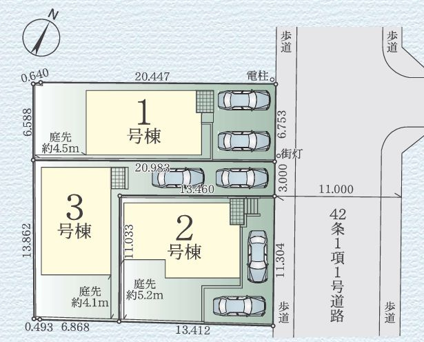 伊勢原市八幡台２丁目新築戸建て　3期3号棟の区画図|区画図「伊勢原市八幡台２丁目新築戸建て」