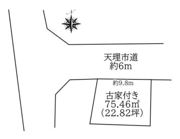 天理市西井戸堂町 建築条件なし土地の土地図