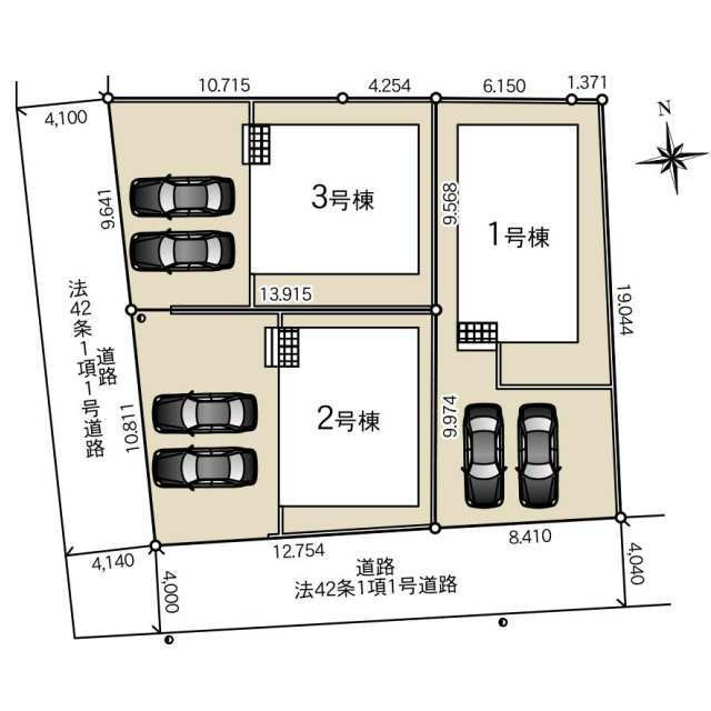 クレイドルガーデン高根沢町宝積寺第１８　新築一戸建ての区画図