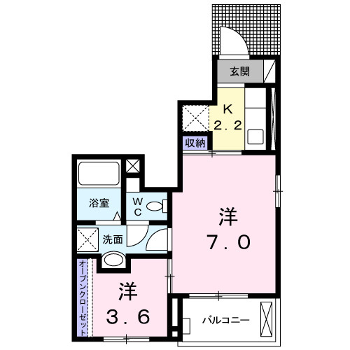 エテルノ　宮　Ｂの間取り