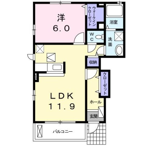 はみんぐ　プリュネの間取り