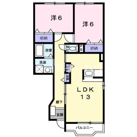 西小路ハイツⅢの間取り