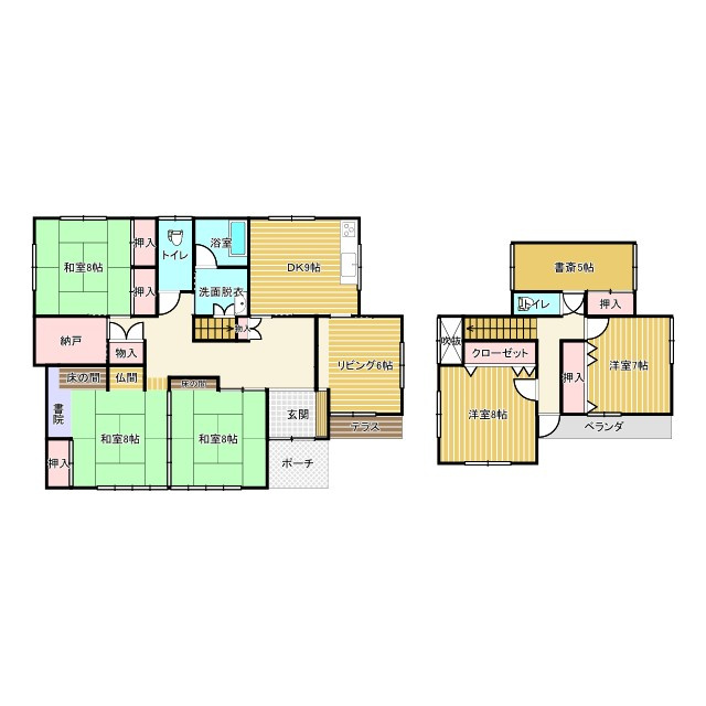 東根市本丸東9-45の間取り
