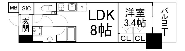 【間取り】 | コンフォリア・リヴ北久宝寺Q