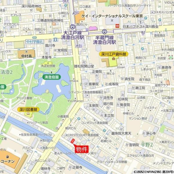 プラティーク清澄庭園の地図