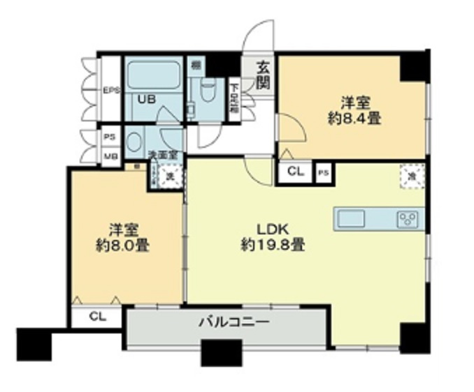 クロスレジデンス蒲田の間取り|2LDK　70平米越え！