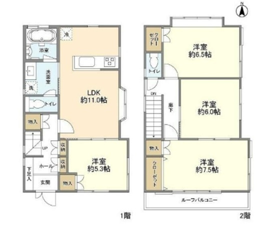 千鳥1丁目貸家の間取り|間取り