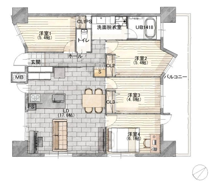 【間取り】 | シティライフ呉服町☆仲介手数料無料☆