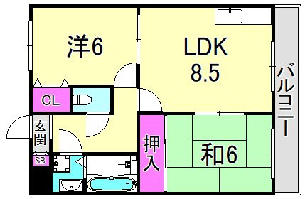 ロードハイツ甲東園の間取り