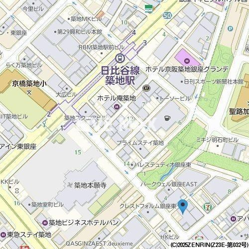 【地図】ＨＦ銀座レジデンスＥＡＳＴ 