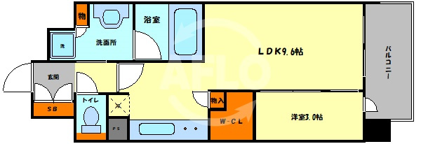 コンフォリア・リヴ南森町Qの間取り|コンフォリア・リヴ南森町Q　間取り