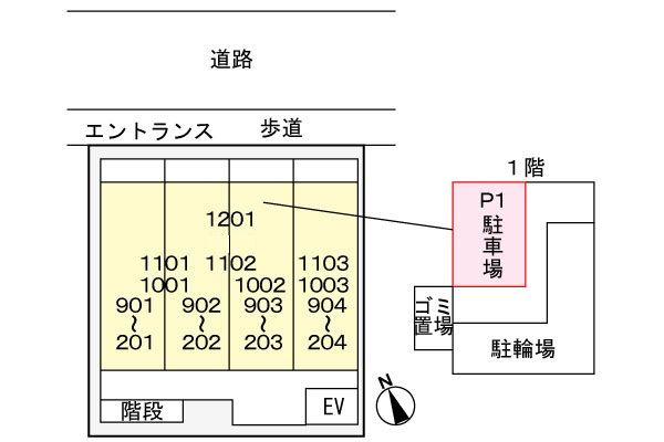 エトワールブランシュ新橋の駐車場