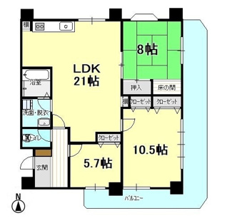 【間取り】 | 本町サンライズアペリオ