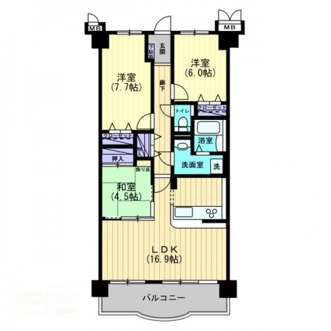 サントノーレ高松中央弐番館の間取り|間取図