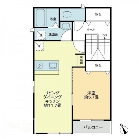 ベルリード栗林Ａの間取り|間取図