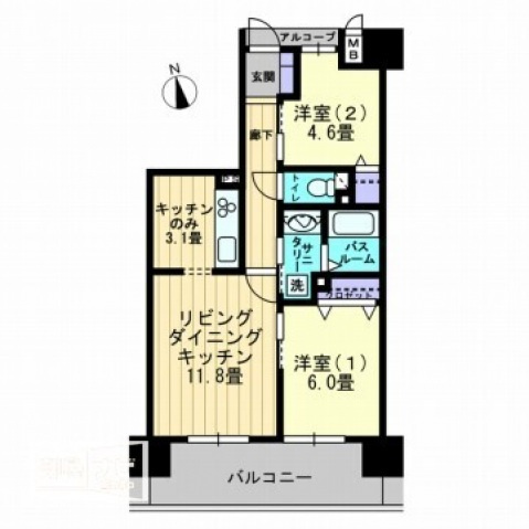 アルファライフ築地の間取り|間取図