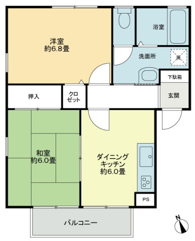 フォブール鶴見Ｂの間取り|間取図