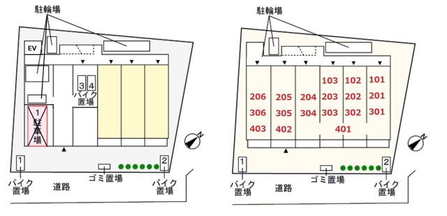 プティメゾン青葉台の駐車場