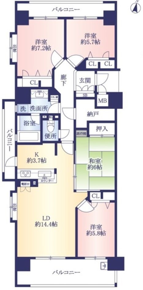アーサー六ツ門プレミアムタワーの間取り|使い勝手の良い間取りです♪