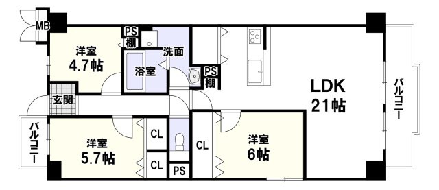 朝日プラザ千里北D棟の間取り