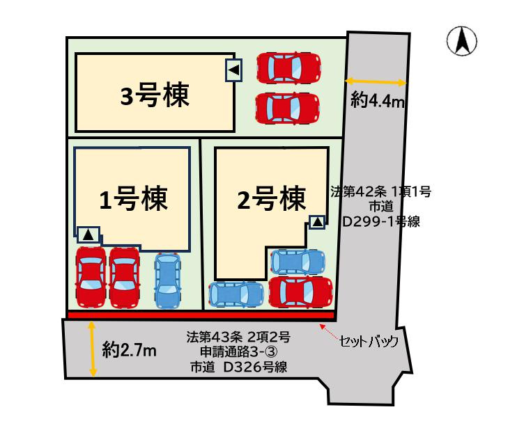 久留米市南4丁目3期の区画図