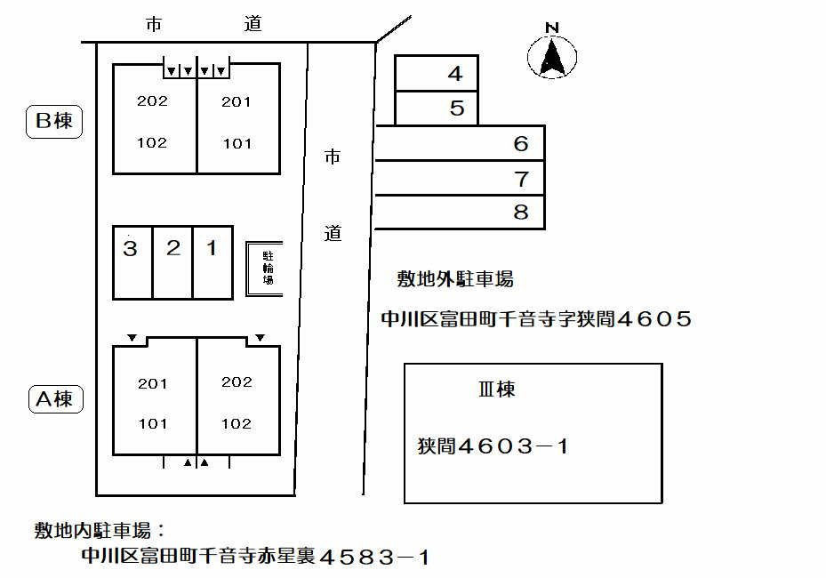 フィオーレ　Ⅰ　（Ｆｉｏｒｅ）の区画図