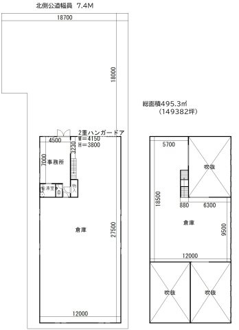 春日中河原１０－１１倉庫の間取り