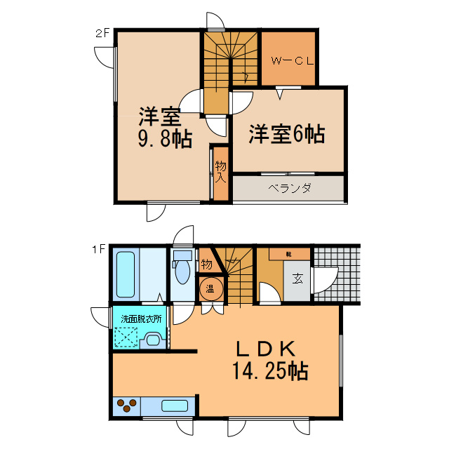 芽室町東7条借家の間取り