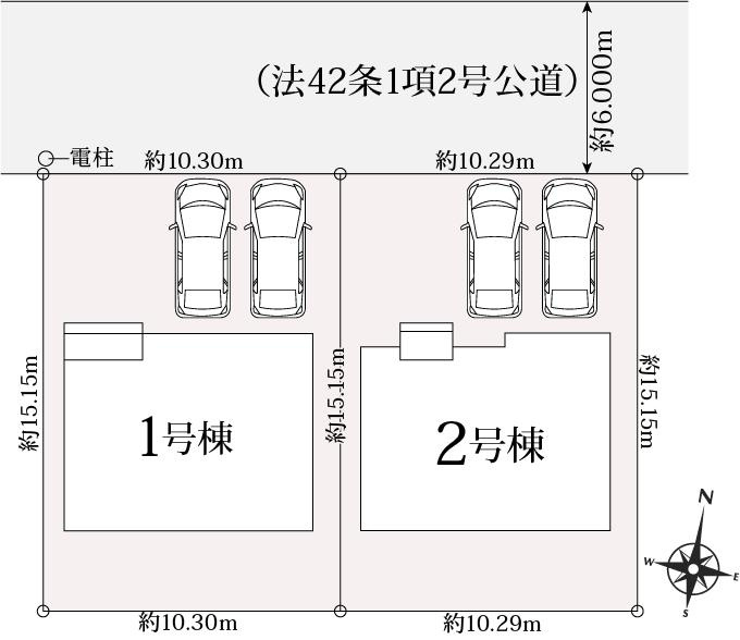 高知市鴨部 -3期2棟2- 新築戸建ての区画図|1号棟