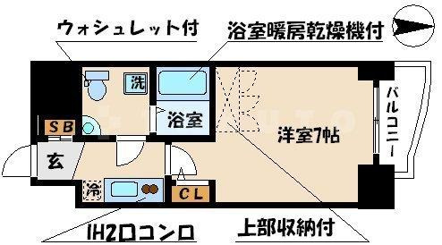 アドバンス心斎橋ラシュレの間取り|アドバンス心斎橋ラシュレ　間取り