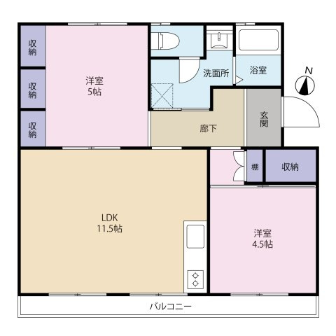 全室洋室で床はお洒落な無垢材です。
