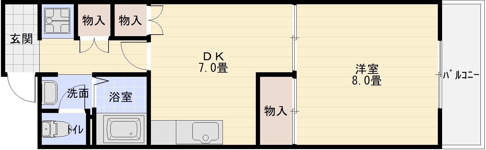 ニドムコートの間取り|ニドムコート（１DK）