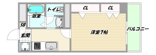 大阪市東淀川区東中島４丁目の賃貸マンションの間取り