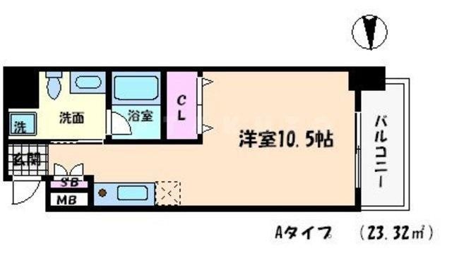フレアコート北浜の間取り|フレアコート北浜　開放感ある間取り