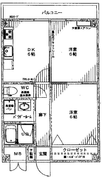 扇町亀甲マンション　菅北小学校の間取り|扇町亀甲マンション　間取り