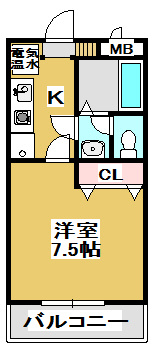 【間取り】 | クレセント西山 | 間取りです（反転です）