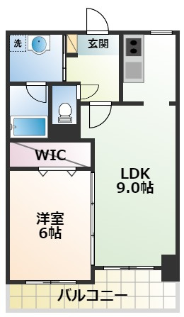 熊本市中央区九品寺３丁目の賃貸マンションの間取り