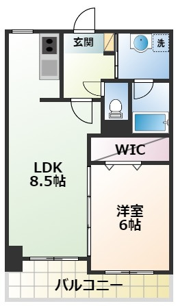 熊本市中央区九品寺３丁目の賃貸マンションの間取り