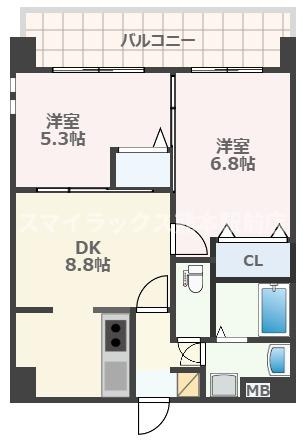 熊本市中央区本荘３丁目の賃貸マンションの間取り