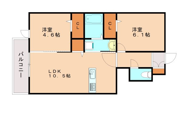 クローバー富士２号館の間取り