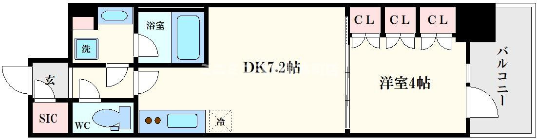 コンフォリア・リヴ北久宝寺Qの間取り