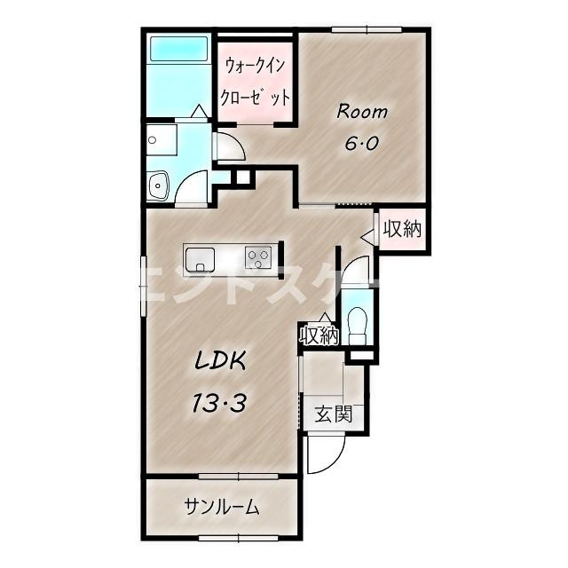 フィオーレ　プリート　Ⅰの間取り|高崎、前橋のお部屋探しはエンドスケープまで！お客様の理想お聞かせ下さい♪