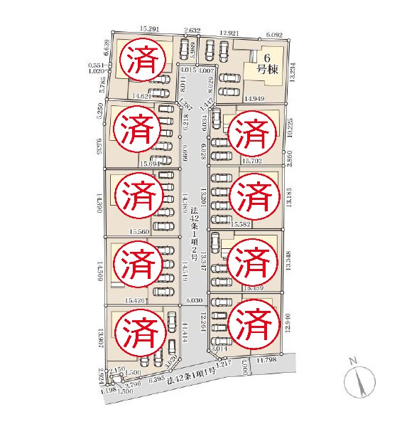 ひたちなか市稲田10期　新築戸建　6号棟の区画図