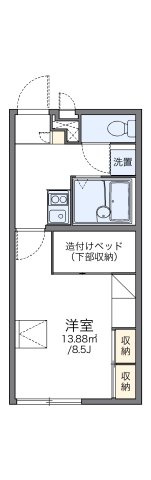 【間取り】 | レオパレスアラベスクＢ