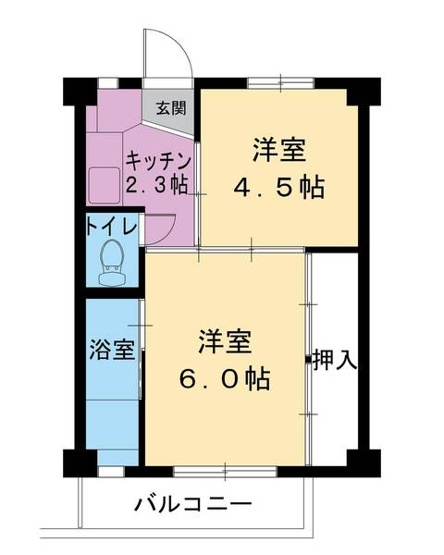 【間取り】 | ビレッジハウス中興野2号棟